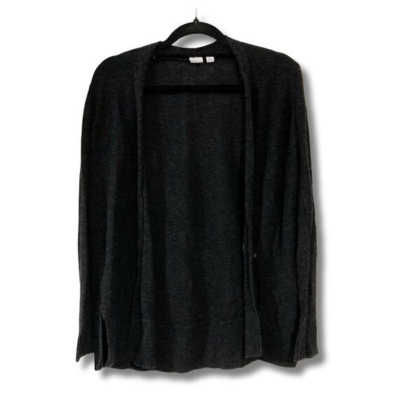 GAP Black open front flowy thin knit cardigan ~ XS SMALL split side goth sweater - Picture 1 of 14